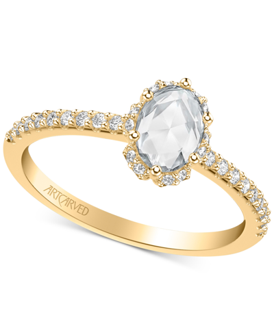 Art Carved Diamond Rose-cut Halo Engagement Ring (5/8 Ct. T.w.) In 14k White, Yellow Or Rose Gold In Yellow Gold