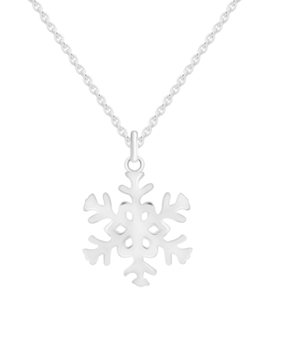 Essentials Snowflake Drop Necklace In Fine Silver Plate In Gift Card Box In Silver-tone