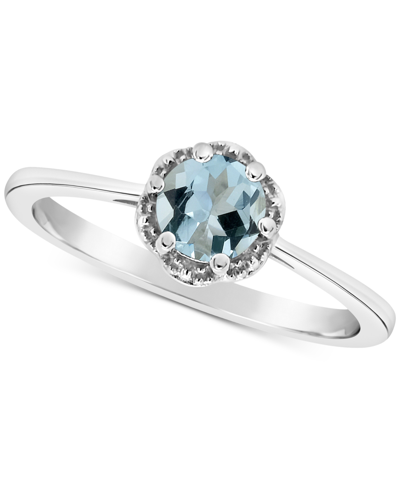 Macy's Opal Six Prong Solitaire Ring (1/3 Ct. T.w.) In Sterling Silver (also In Aquamarine)