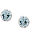 Macy's Aquamarine Stud Earrings (3/4 Ct. T.w.) In Sterling Silver (also In Opal) In Aquamarine