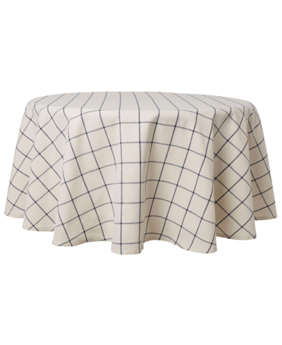 Town & Country Living Window Pane Tablecloth Single Pack 70" Round In Linen Blue