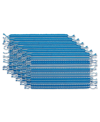 Design Imports Stripe With Fringe Placemat, Set Of 6 In Blue