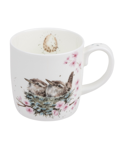 Royal Worcester Wrendale Feather Your Nest Mug, Set Of 4 In White