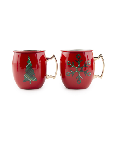 Thirstystone By Cambridge 20 oz Christmas Moscow Mule Mugs Pack, 2 Piece In Red