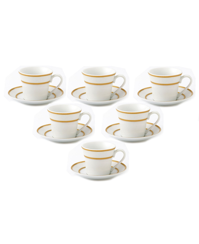 Lorren Home Trends Lorren Home Espresso Service, Set Of 6 In Gold-tone