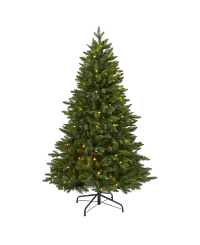 Nearly Natural New Hampshire Fir Artificial Christmas Tree With 150 Led Lights In Green
