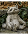 Campania International Ricky Racoon Garden Statue In Dark Gray