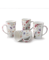 LORREN HOME TRENDS TALL MUGS BY LORREN HOME TRENDS FLORAL DESIGN, SET OF 4