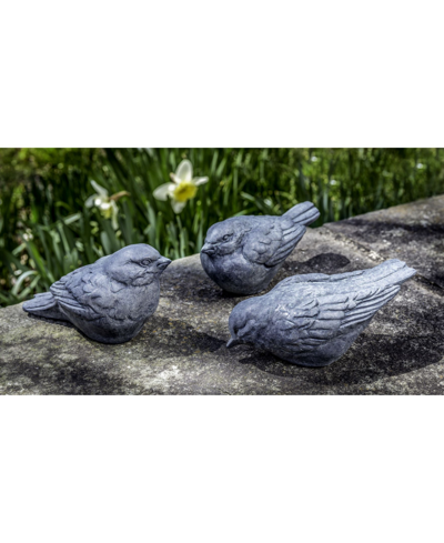 Campania International Trio D'oiseaux Garden Statue, Set Of 3 In Dark Gray