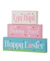 Glitzhome 12"l Easter Led Lighted Wooden Metal Block Word Sign In Multi