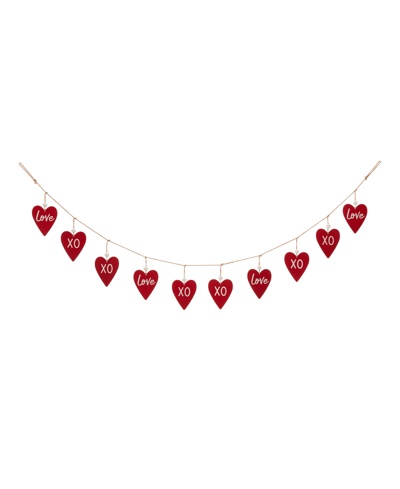 Glitzhome Valentine's Heart Garland In Red