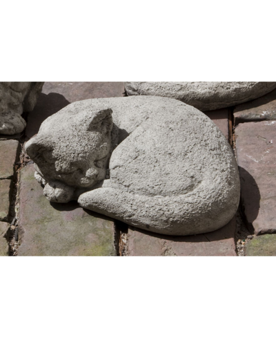 Campania International Curled Cat Small Garden Statue In Brown