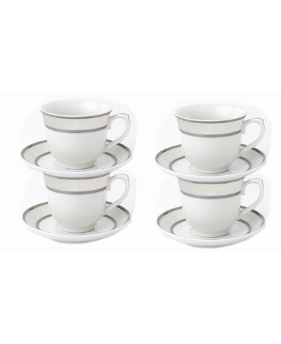 Lorren Home Trends Lorren Home Tea, Coffee Service, Set Of 4 In Silver-tone