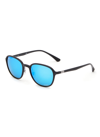 Ray Ban Polarised Blue Lens Acetate Square Sunglasses In Black
