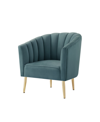 NICOLE MILLER CECILIO VELVET TUFTED ACCENT CHAIR WITH TAPERED METAL LEGS
