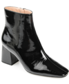 Journee Collection Haylinn Vegan Leather Bootie In Black Patent