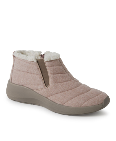 Dearfoams Women's Naomi Double Gore Bootie Indoor/outdoor Winter Boot In Pink