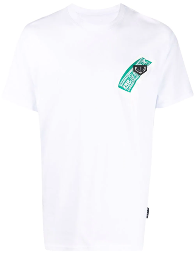 Philipp Plein Cheque-print Round Neck T-shirt In White