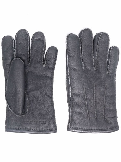 Parajumpers Logo-debossed Gloves In Grey