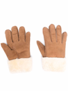 PARAJUMPERS SHEARLING LOGO-PLAQUE GLOVES