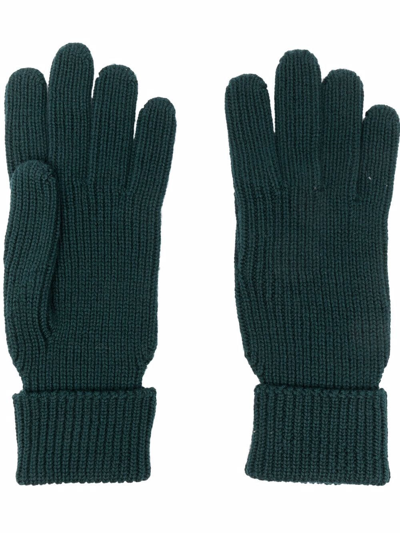 Woolrich Ribbed-knit Gloves In Green
