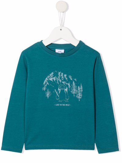 Knot Kids' Lost In The Wild Long-sleeve Organic Cotton T-shirt In Blue