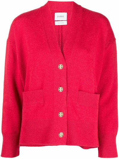 Barrie V-neck Cashmere Cardigan In Red