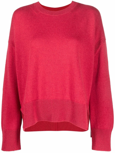 Barrie Side-slit Cashmere Jumper In 422 Red