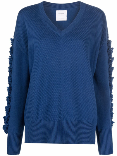 Barrie Ribbed-knit Cashmere Jumper In Blue