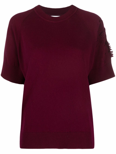 Barrie Cashmere Short-sleeved Top In Purple