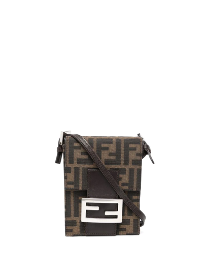 Pre-owned Fendi Zucca 图案迷你手提包（1990年代典藏款） In Brown