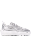 Valentino Garavani Silver Padded Nylon Gumboy Sneakers In Silver/white