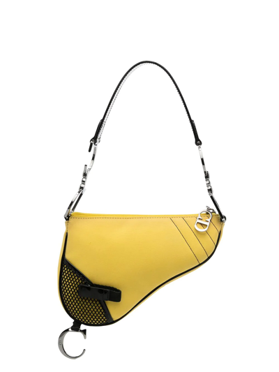 Pre-owned Dior 2001  Saddle Panelled Handbag In Yellow