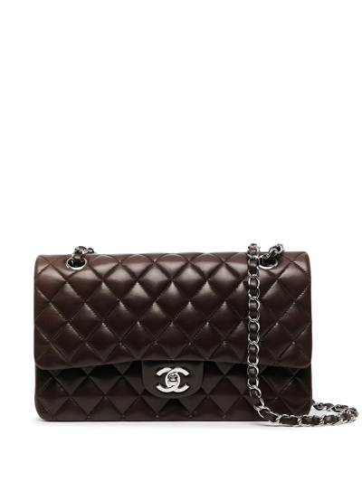 Pre-owned Chanel 2006 Medium Double Flap Shoulder Bag In Brown