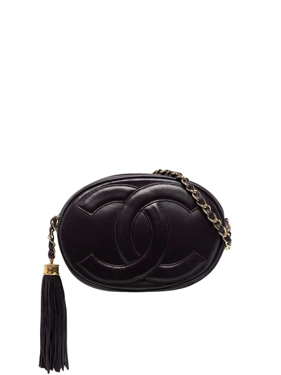 Pre-owned Chanel 1990s Cc Tassel Crossbody Bag In Purple