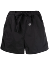 Moncler High-waisted Drawstring Shorts In Black