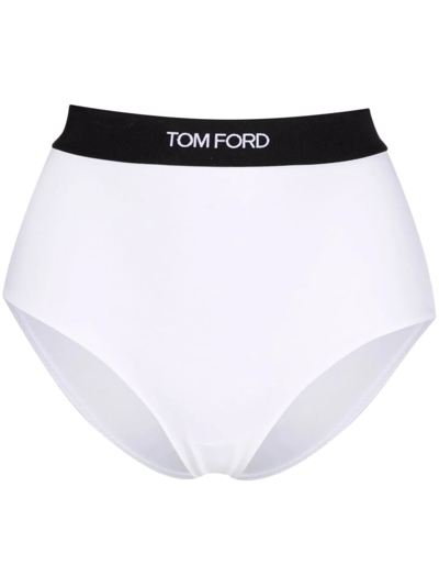 Tom Ford High-waist Logo-waistband Briefs In White