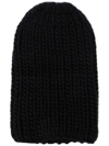 I LOVE MR MITTENS CHUNKY RIBBED-KNIT WOOL BEANIE