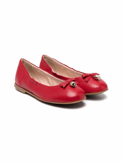 Simonetta Kids' Bow-detailed Ballerina Shoes In Rosso