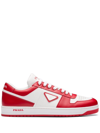 PRADA TRIANGLE LOGO-PATCH LOW-TOP SNEAKERS