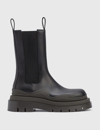 Bottega Veneta Tire Leather Chelsea Boots In Black,brown