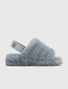Ugg Fluff Yeah Genuine Shearling Slingback Sandal In Grey