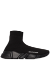 Balenciaga Speed 2.0 Knitted Sneakers In Black