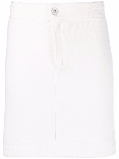 Barrie Cashmere-blend Mid-rise Skirt In White