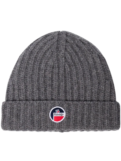 Fusalp Griaz Logo-appliquéd Ribbed Wool And Cashmere-blend Beanie In Grey