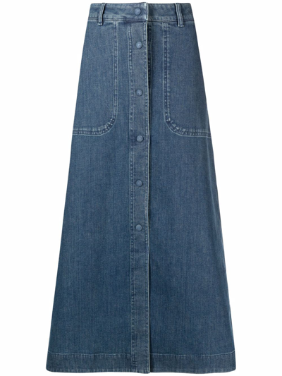 Chloé A-line Denim Skirt In Blue