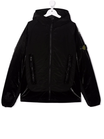 Stone Island Teen Padded Jacket In Black
