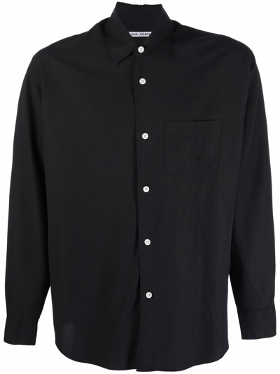 Our Legacy Shirt With Button-down Collar And Chest Pocket In Black