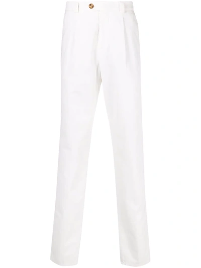 Brunello Cucinelli Straight-leg Chino Trousers In White