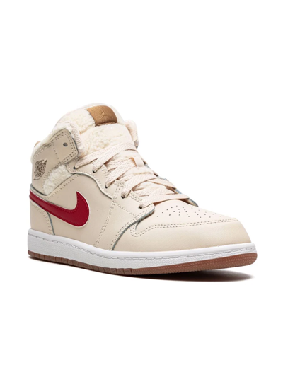 Jordan Kids'  1 Mid Utl Sneakers In Neutrals